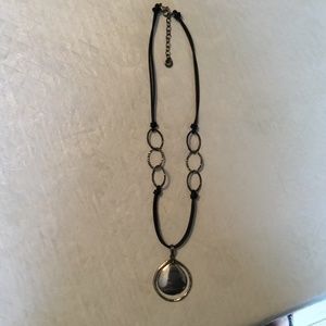 Silpada demi parure sterling and leather pendant necklace